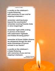 a candle on
